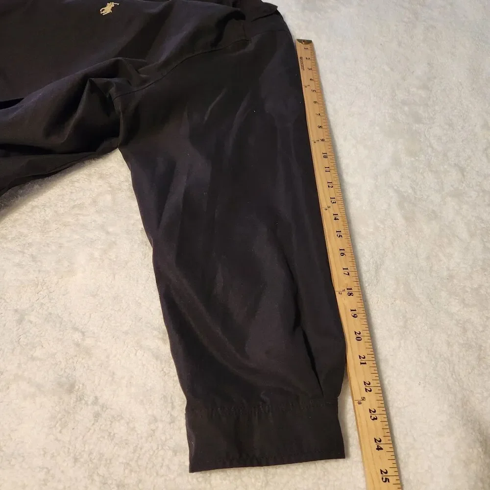 Vtg Polo Ralph Lauren Black Harrington Jacket Plaid Lined Zip Up Mens Sz 3XB Big